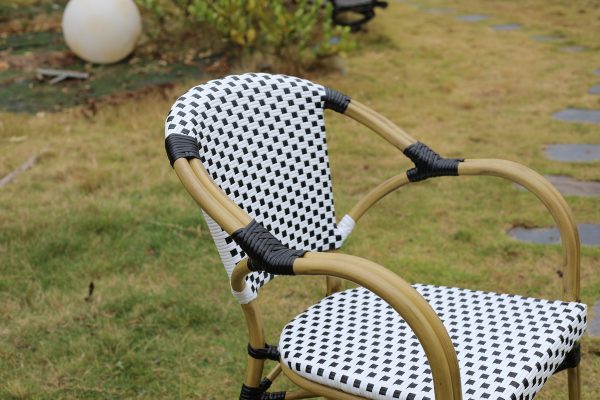 "Шанэль" плетеный стул из искусственного ротанга, цвет черный — изображение 5