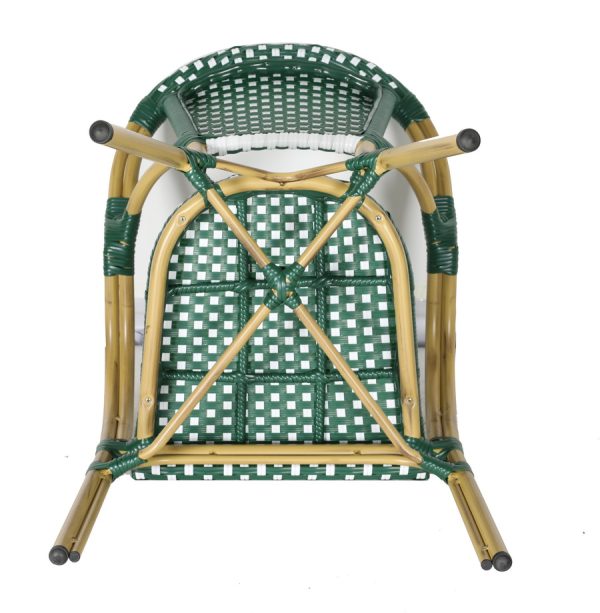 "Шанэль" плетеный стул из искусственного ротанга, цвет зеленый — изображение 4