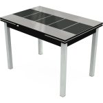 Стол «Шанхай» Каре 110x74см, черно-белый, хром — изображение 2