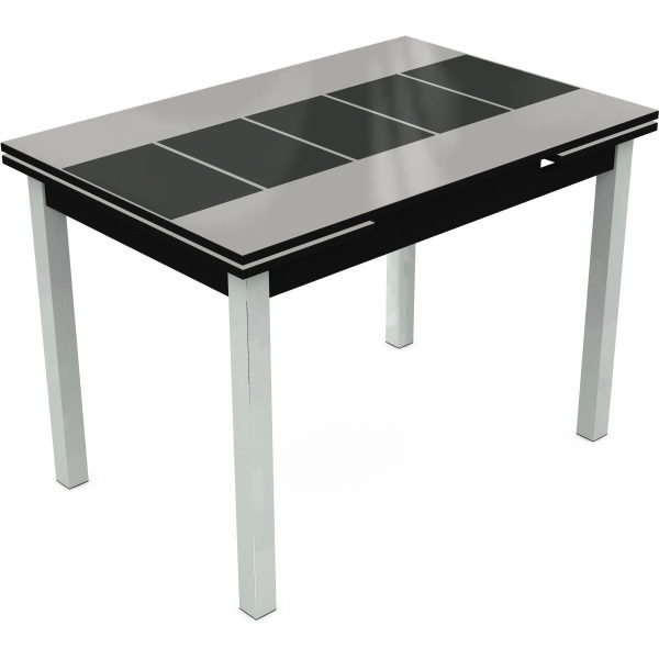 Стол «Шанхай» Каре 110x74см, черно-белый, хром — изображение 3
