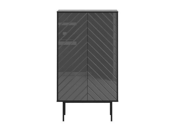 Шкаф 2-дверный Boho серый, черный — изображение 2