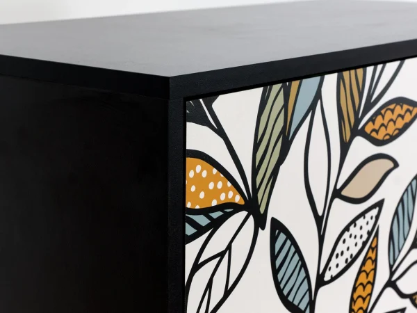 Шкаф 2-дверный Boho Color черный, с принтом — изображение 3