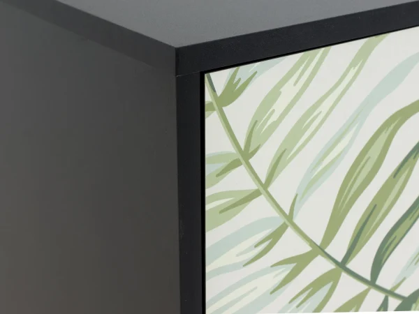 Шкаф Boho Color низкий с принтом, черный — изображение 3