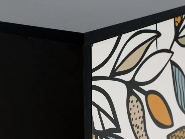 Шкаф Boho Color низкий черный, с принтом — изображение 3