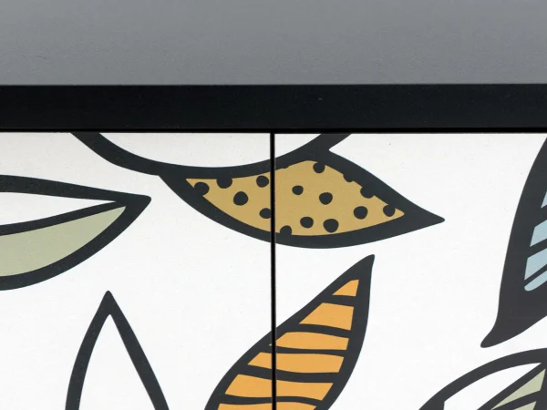 Шкаф Boho Color низкий черный, с принтом — изображение 4