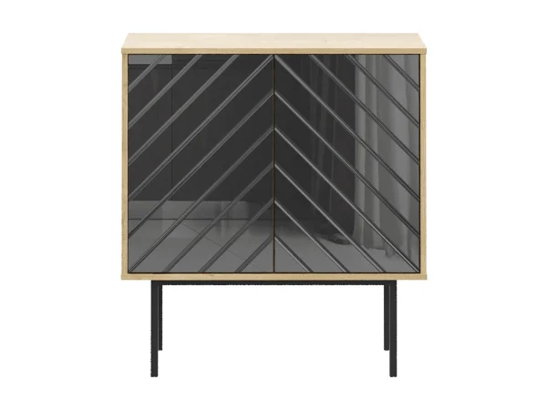 Шкаф Boho низкий черный, дуб корбридж — изображение 2