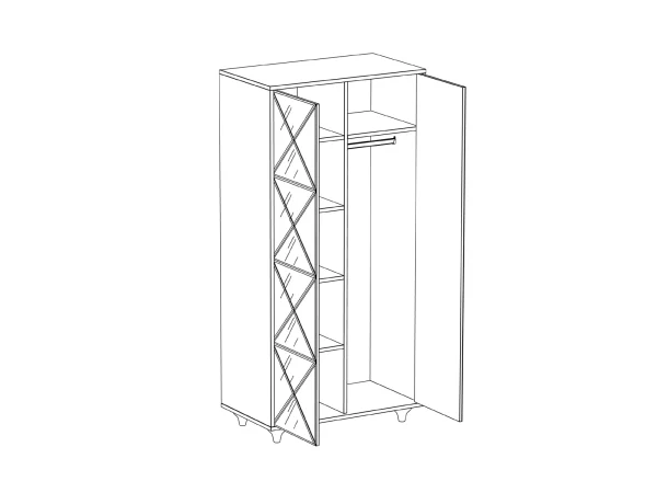 Шкаф Cloud двухдверный черный — изображение 2
