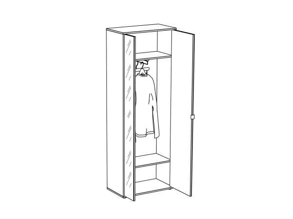 Шкаф двухдверный Latte белый — изображение 2