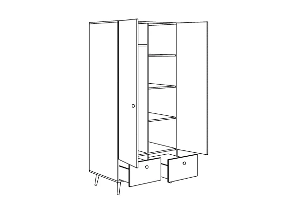Шкаф двухдверный Rili белый — изображение 3