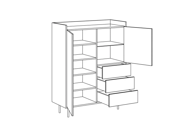 Шкаф с баром Look черный, робиния брэнсон — изображение 5