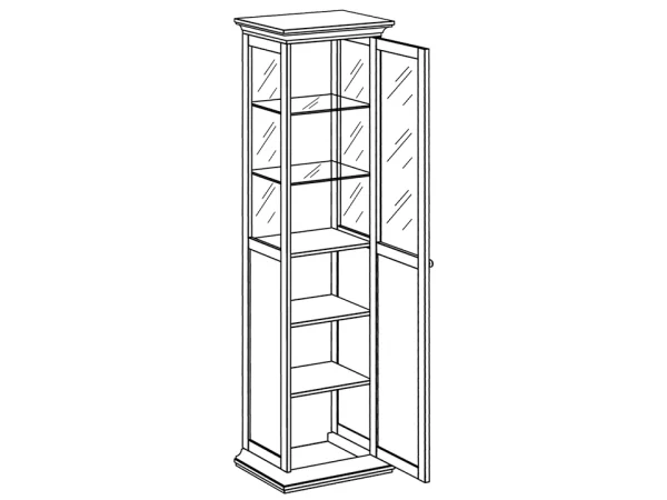 Шкаф-витрина однодверный белый — изображение 3