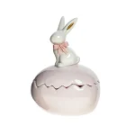 Шкатулка Зайчик с розовым бантиком 13 см