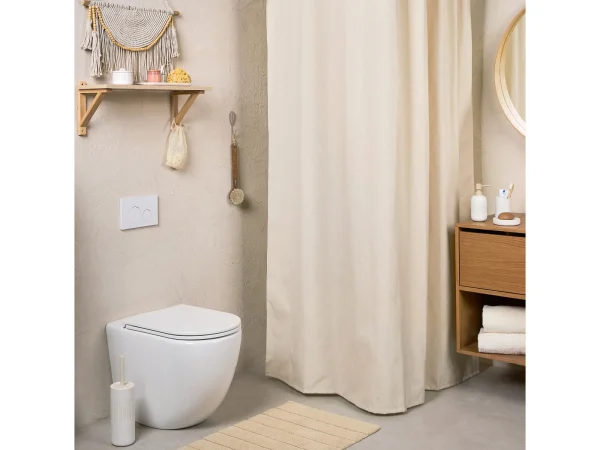 Штора для ванной комнаты тканевая Nebeskvit бежевый — изображение 4