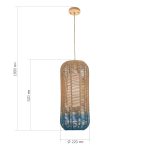 SL1514.603.01 Светильник подвесной ST-Luce Древесный/Бежевый,Синий E27 1*40W VIMINI — изображение 4