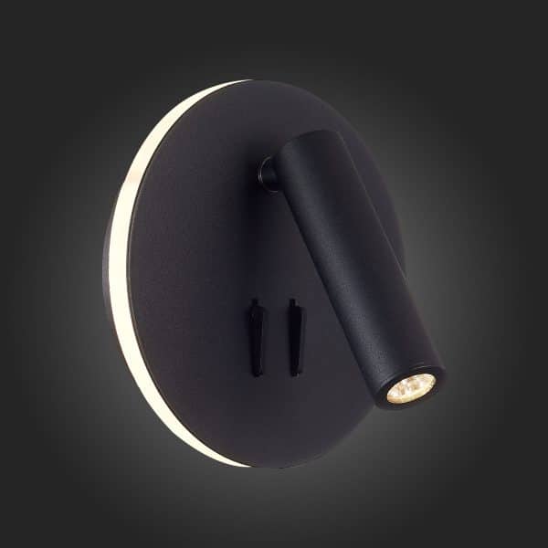 SL1586.413.01 Светильник настенный Черный LED 1*8W 3000K 624Lm Ra>80 24° IP20 L-xW155xH155 170-240V Настенные светильники — изображение 2