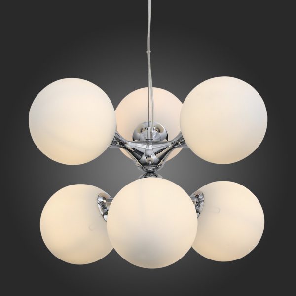 SL549.103.06 Люстра подвесная ST-Luce Хром/Белый E27 6*60W ARTE — изображение 2