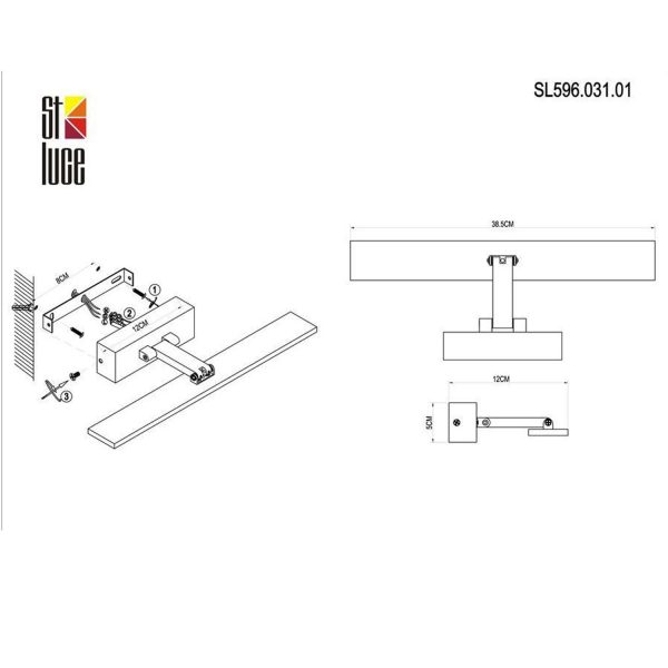 SL596.031.01 Подсветка для картин ST-Luce Бронза/Бронза, Белый LED 1*8W 4000K Настенные светильники — изображение 4