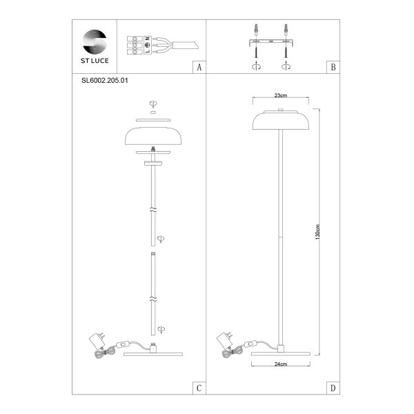 sl6002.205.01-torsher-st-luce-zolotistyjjantarnyj-led-17w-4000k-lazio-4 SL6002.205.01 Торшер ST-Luce Золотистый/Янтарный LED 1*7W 4000K LAZIO — изображение 5