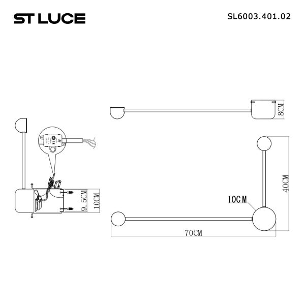 SL6003.401.02 Светильник настенный ST-Luce Черный/Черный LED 2*4W 4000K Настенные светильники — изображение 5