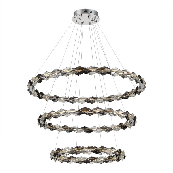 SL6009.103.03 Люстра подвесная ST-Luce Хром/Прозрачно-Дымчатый LED 1*75W 3000K DIAMANTA SL6009.103.03 Люстра подвесная ST-Luce Хром/Прозрачно-Дымчатый LED 1*75W 3000K DIAMANTA