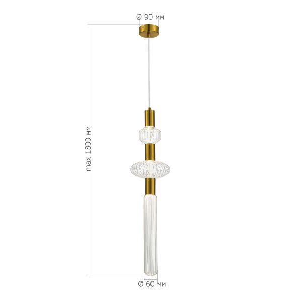 SL6117.203.03 Светильник подвесной ST-Luce Латунь/Золотой, Прозрачный LED 3*3W 3000K TACCHE — изображение 4