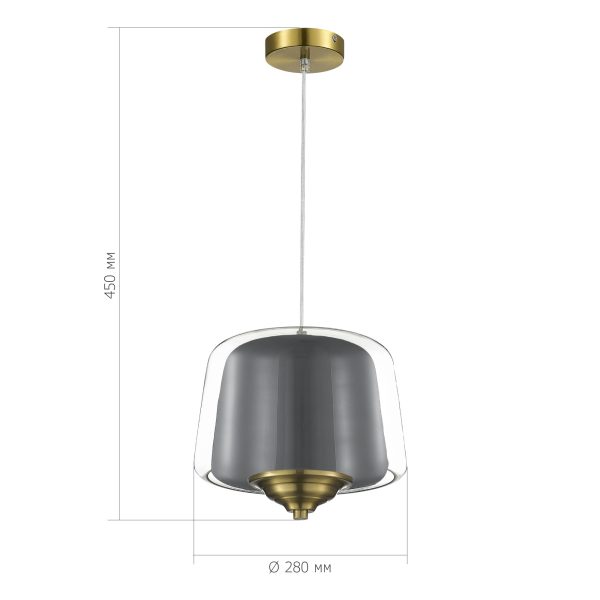 SL6127.313.01 Светильник подвесной ST-Luce Латунь/Серый, Прозрачный LED 1*18W 3000K PANDORA — изображение 5