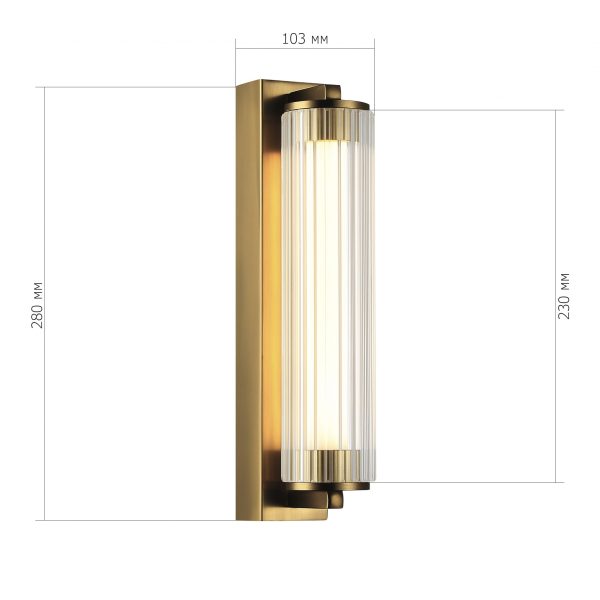 SL6224.301.01 Светильник настенный ST-Luce Латунь/Прозрачный LED 1*8W 4000K BAMBOO — изображение 4