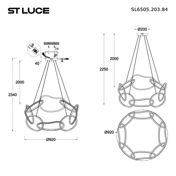 SL6505.203.84 Светильник подвесной ST-Luce Золотистый/Золотистый LED 1*84W 4000K ABRA — изображение 4
