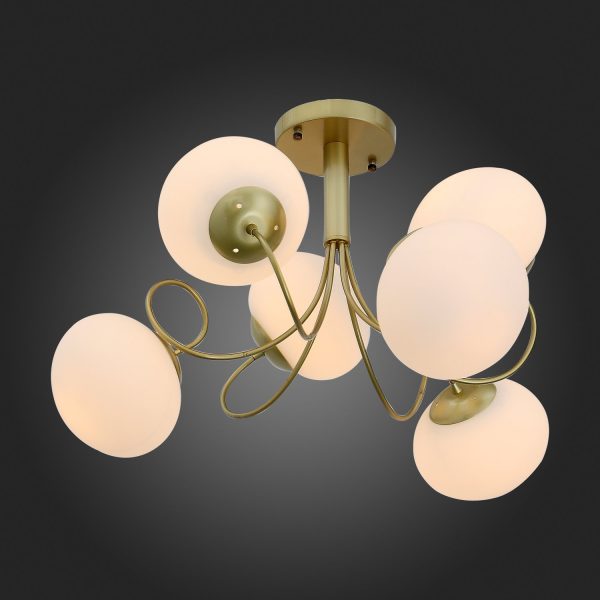 SL717.202.06 Светильник потолочный Золотистый/Белый E27 6*40W ACINI — изображение 2