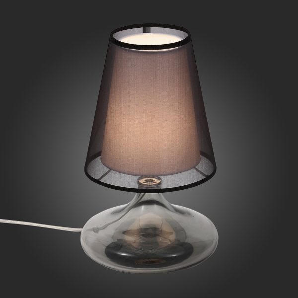 sl974.404.01-prikrovatnaja-lampa-st-luce-hrom-dymchatyjchernyj-belyj-e27-160w-ampolla-4 SL974.404.01 Прикроватная лампа ST-Luce Хром, Дымчатый/Черный, Белый E27 1*60W AMPOLLA — изображение 5