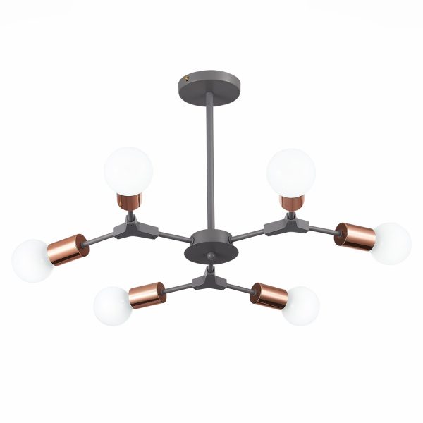 SLE106403-06 Светильник потолочный Серый, Розовое золото E27 6*60W PALARE — изображение 3