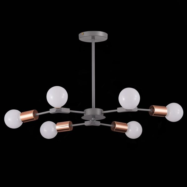 SLE106403-06 Светильник потолочный Серый, Розовое золото E27 6*60W PALARE — изображение 4