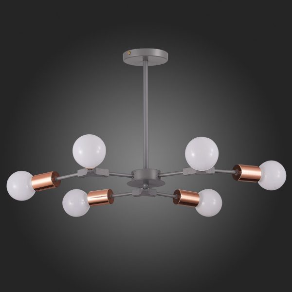 SLE106403-06 Светильник потолочный Серый, Розовое золото E27 6*60W PALARE — изображение 5