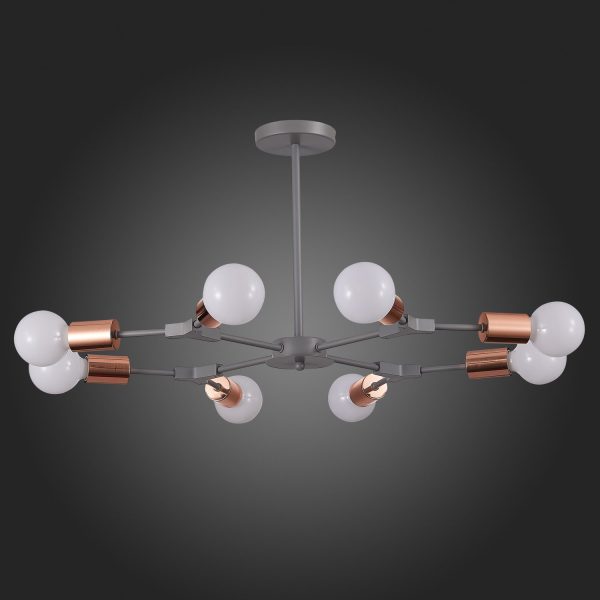 SLE106403-08 Светильник потолочный Серый, Розовое золото E27 8*60W PALARE — изображение 5