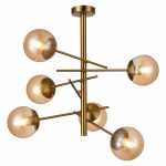 SLE1099-312-06 Светильник потолочный Латунь/Коньячный E27 6*60W VELIO — изображение 3