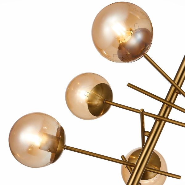 SLE1099-312-06 Светильник потолочный Латунь/Коньячный E27 6*60W VELIO — изображение 5