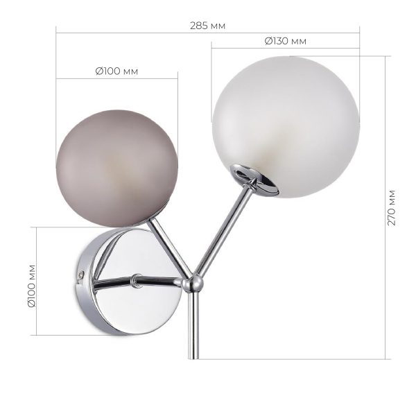 SLE1107-101-02 Светильник настенный Хром/Белый, Серый G9 LED 2*5W 4000K MALTE — изображение 3