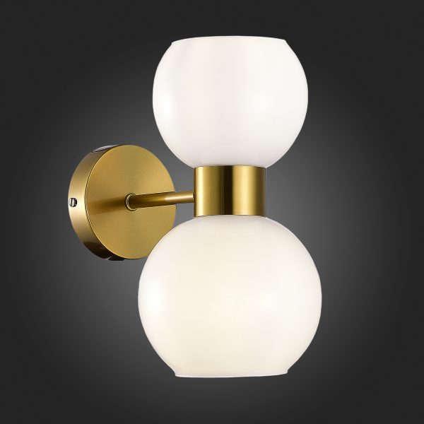 SLE1138-301-02 Светильник настенный Латунь/Белый E27 2*60W THONET — изображение 2