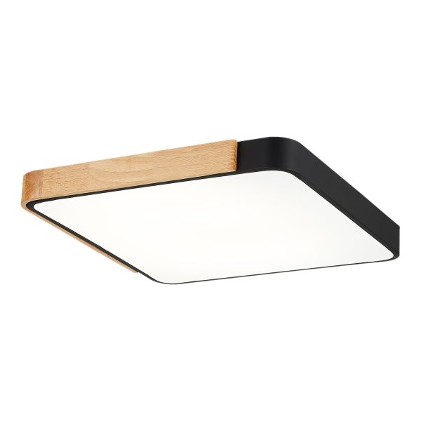 SLE201242-01 Светильник потолочный Черный, Светлое дерево/Белый LED 1*42W 3000K/4000K/6000K FESTA — изображение 3