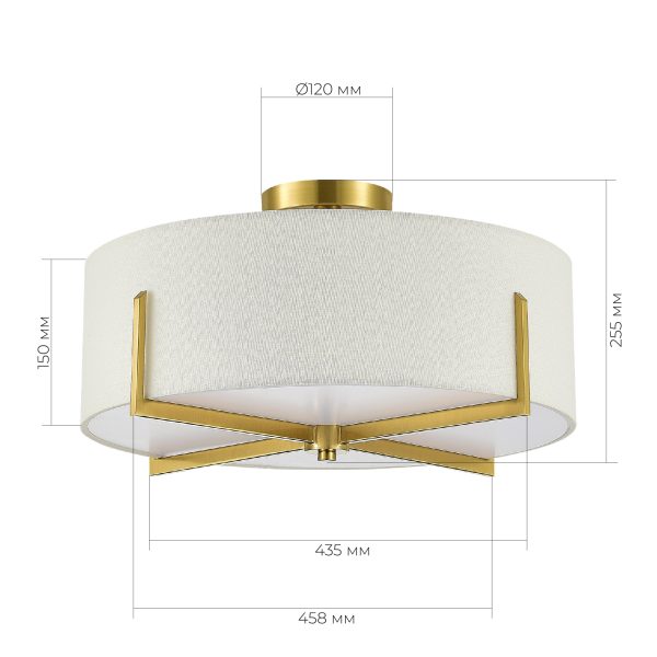 SLE3010-302-04 Светильник потолочный Латунь/Белый E27 4*60W LINTON — изображение 4