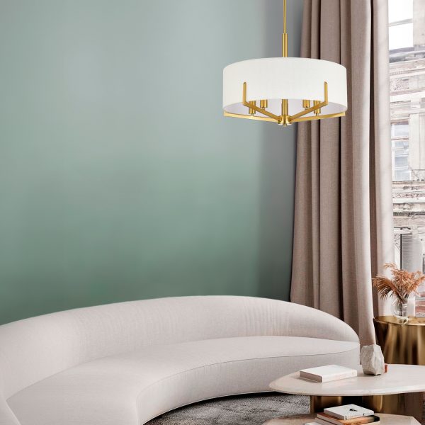 SLE3010-302-04 Светильник потолочный Латунь/Белый E27 4*60W LINTON — изображение 5