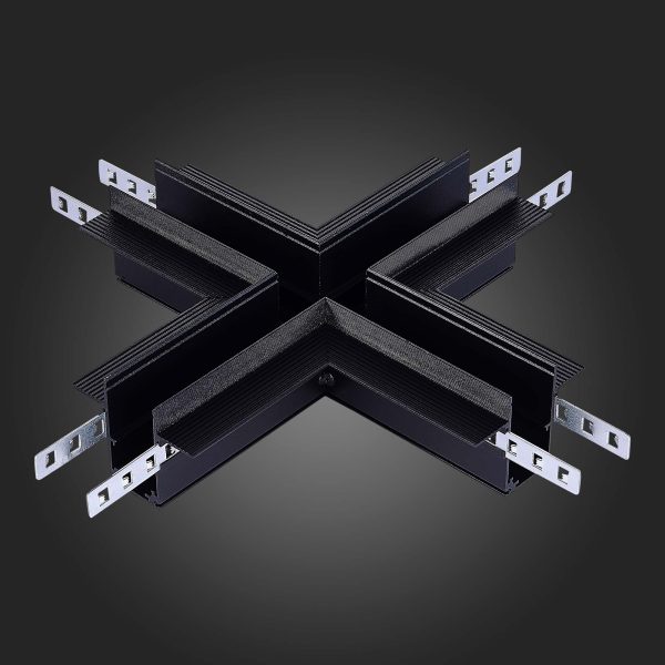 ST007.400.12 Коннектор X-образный для встраиваемого магнитного шинопровода под ГКЛ 12мм ST-Luce Черн SKYLINE 48 — изображение 2