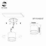 ST115.432.07 Светильник потолочный Черный LED 1*7W 3000K 490Lm Ra>90 120° IP20 D79xH100 170-240V Накладные светильники — изображение 5