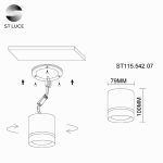 ST115.542.07 Светильник потолочный Белый LED 1*7W 4000K 490Lm Ra>90 120° IP20 D79xH100 170-240V Накладные светильники — изображение 5