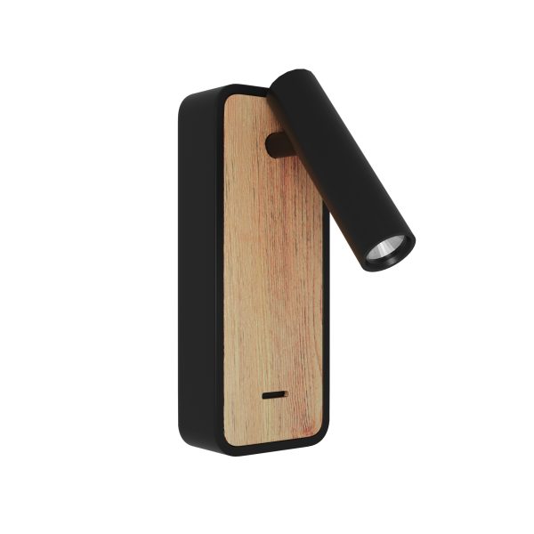 Светлое дерево/Черный LED 1*3W 3000K Настенные светильники