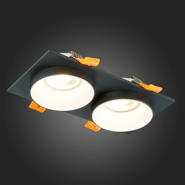 ST206.428.02 Св-к встр. Черный GU10 2*50W  IP20 L175xW92xH38 220V Без ламп Встраиваемые светильники — изображение 2