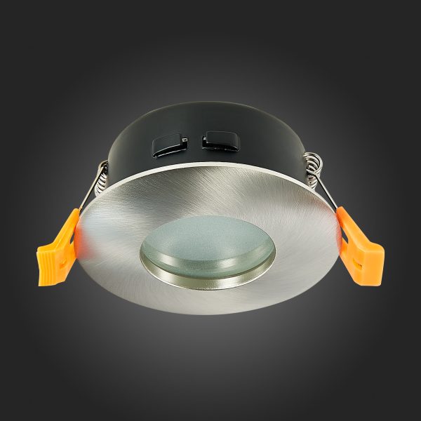 ST213.118.01 Св-к встр. Никель GU10 1*50W  IP44 D84xH50 220V Без ламп Встраиваемые светильники — изображение 5