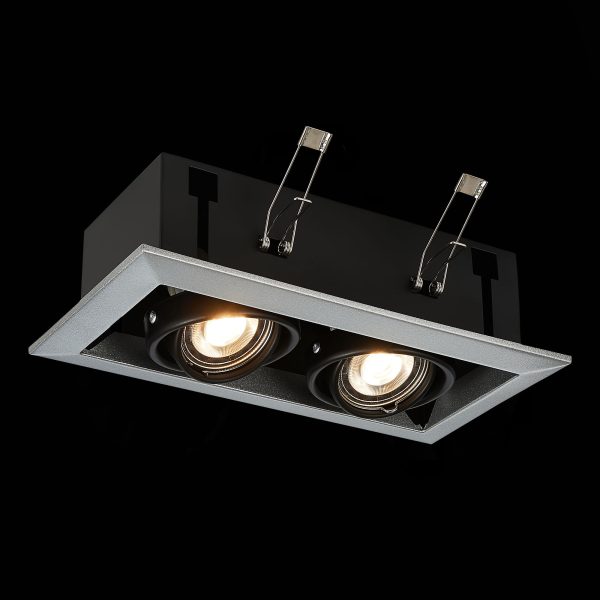 ST250.148.02 Св-к встр. Черный GU10 2*50W  L245xW126xH70 220V Без ламп Встраиваемые светильники ST250.148.02 Св-к встр. Черный GU10 2*50W  L245xW126xH70 220V Без ламп Встраиваемые светильники