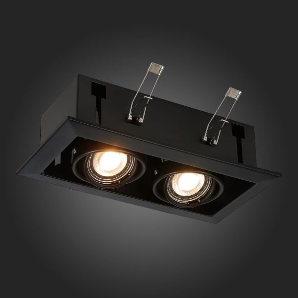 st250.448.02-sv-k-vstr.-chernyj-gu10-250w-l245xw126xh70-220v-bez-lamp-vstraivaemye-svetilniki-1 ST250.448.02 Св-к встр. Черный GU10 2*50W  L245xW126xH70 220V Без ламп Встраиваемые светильники — изображение 2