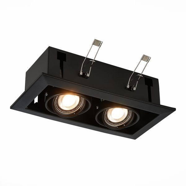 st250.448.02-sv-k-vstr.-chernyj-gu10-250w-l245xw126xh70-220v-bez-lamp-vstraivaemye-svetilniki-2 ST250.448.02 Св-к встр. Черный GU10 2*50W  L245xW126xH70 220V Без ламп Встраиваемые светильники — изображение 3